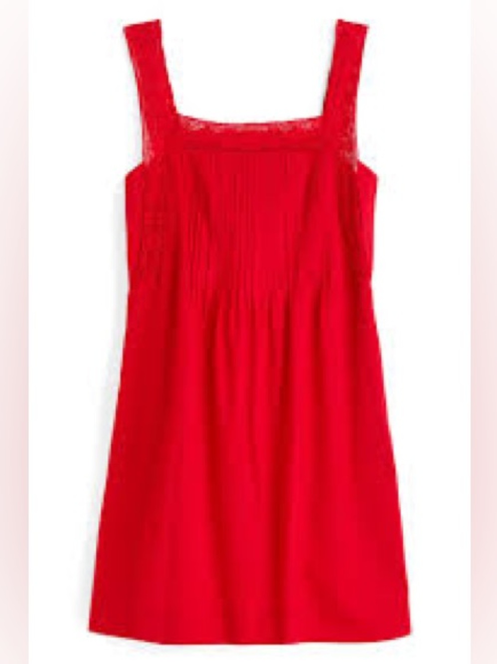 Madewell The Sophie Mini Red Sleeveless Square-Neck Dress